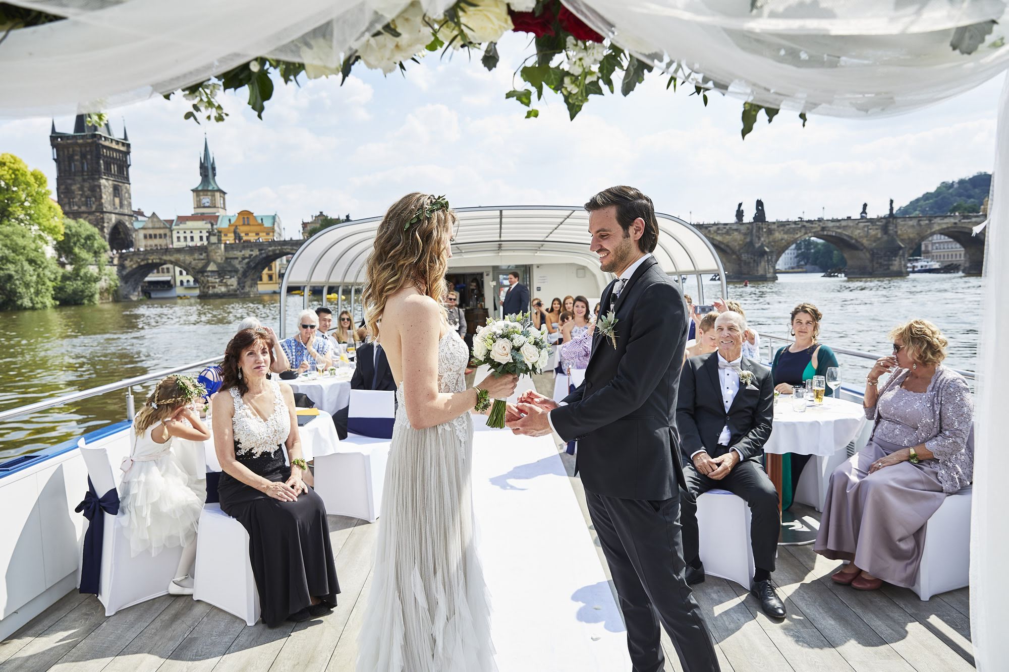 Prague boats & Petrin terrace - Weddings in Prague - Julie May