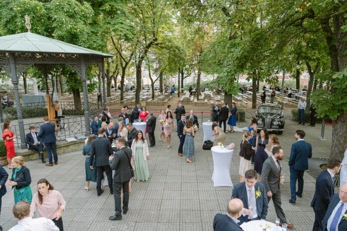 St. Thomas church & Letensky Chateau - Weddings in Prague - Julie May